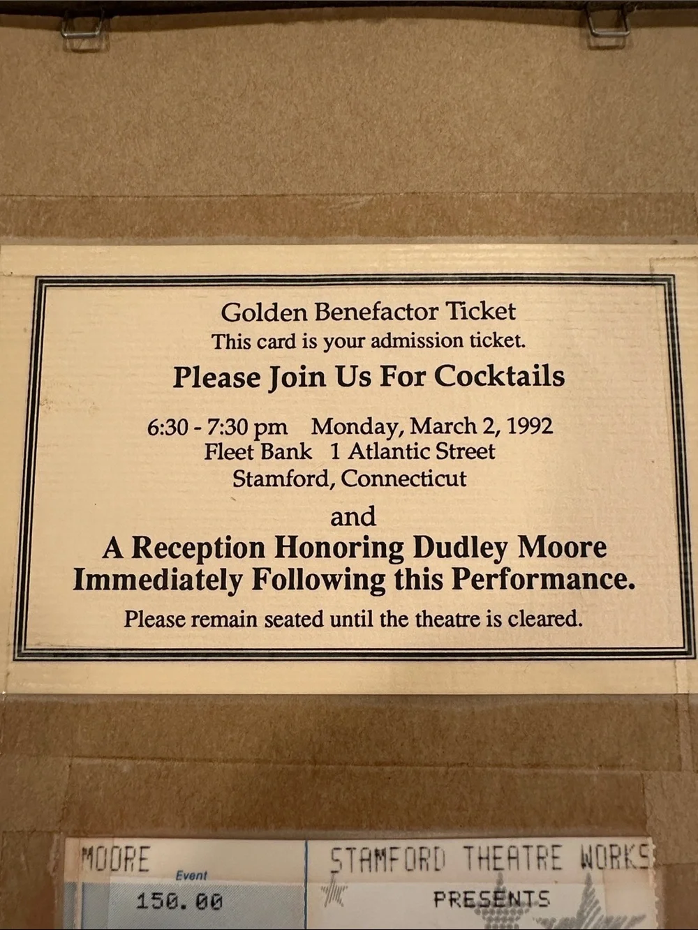 Vintage Dudley Moore Framed Autographed Theatre Poster